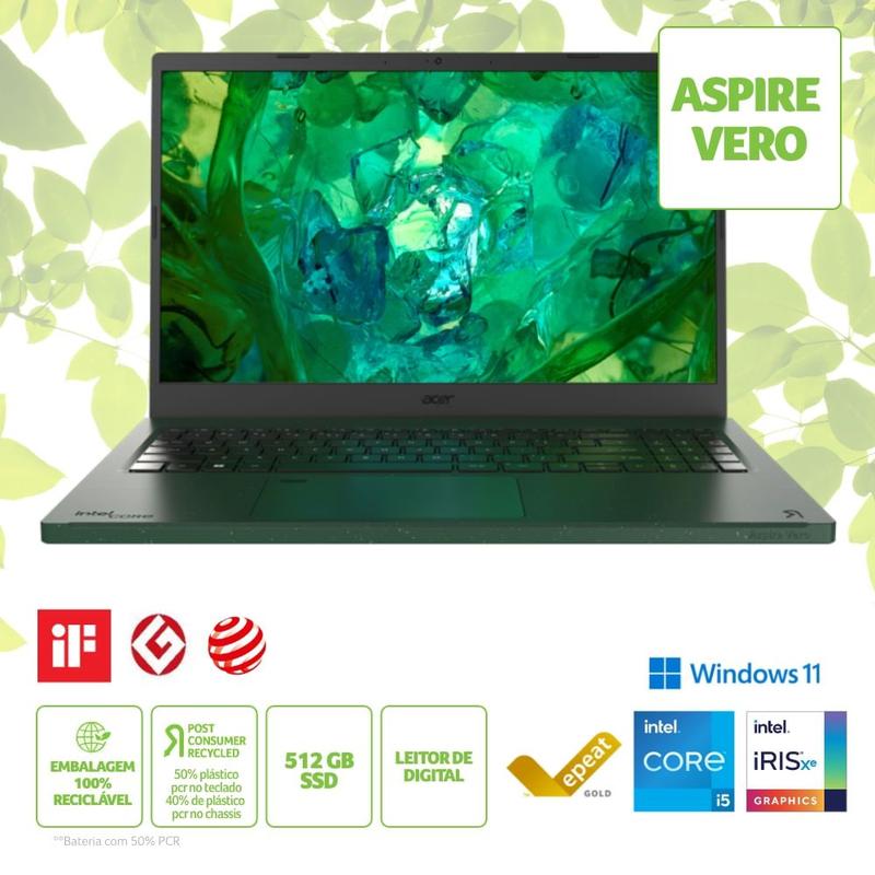 Notebook Acer Vero AV15-53P-56HM Ecológico Intel Core i5-1335U 8GB